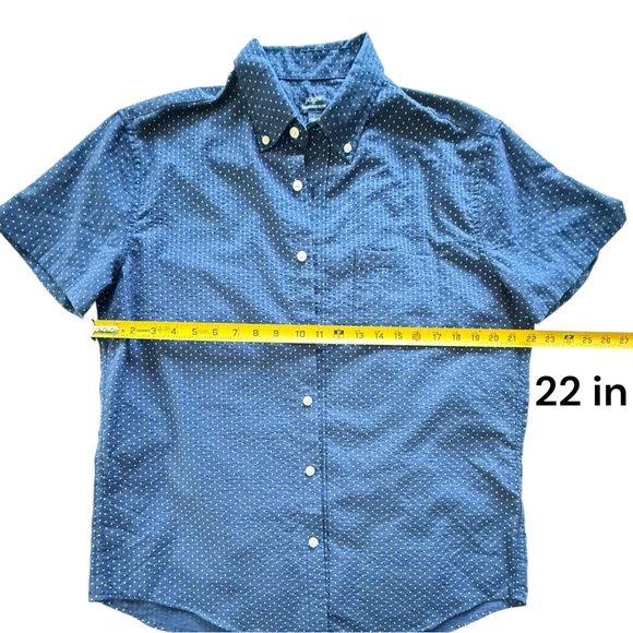 J.Crew Shirt Men Short Sleeve Blue Polka Dot Size L Button-Up NWT - Picture 7 of 11